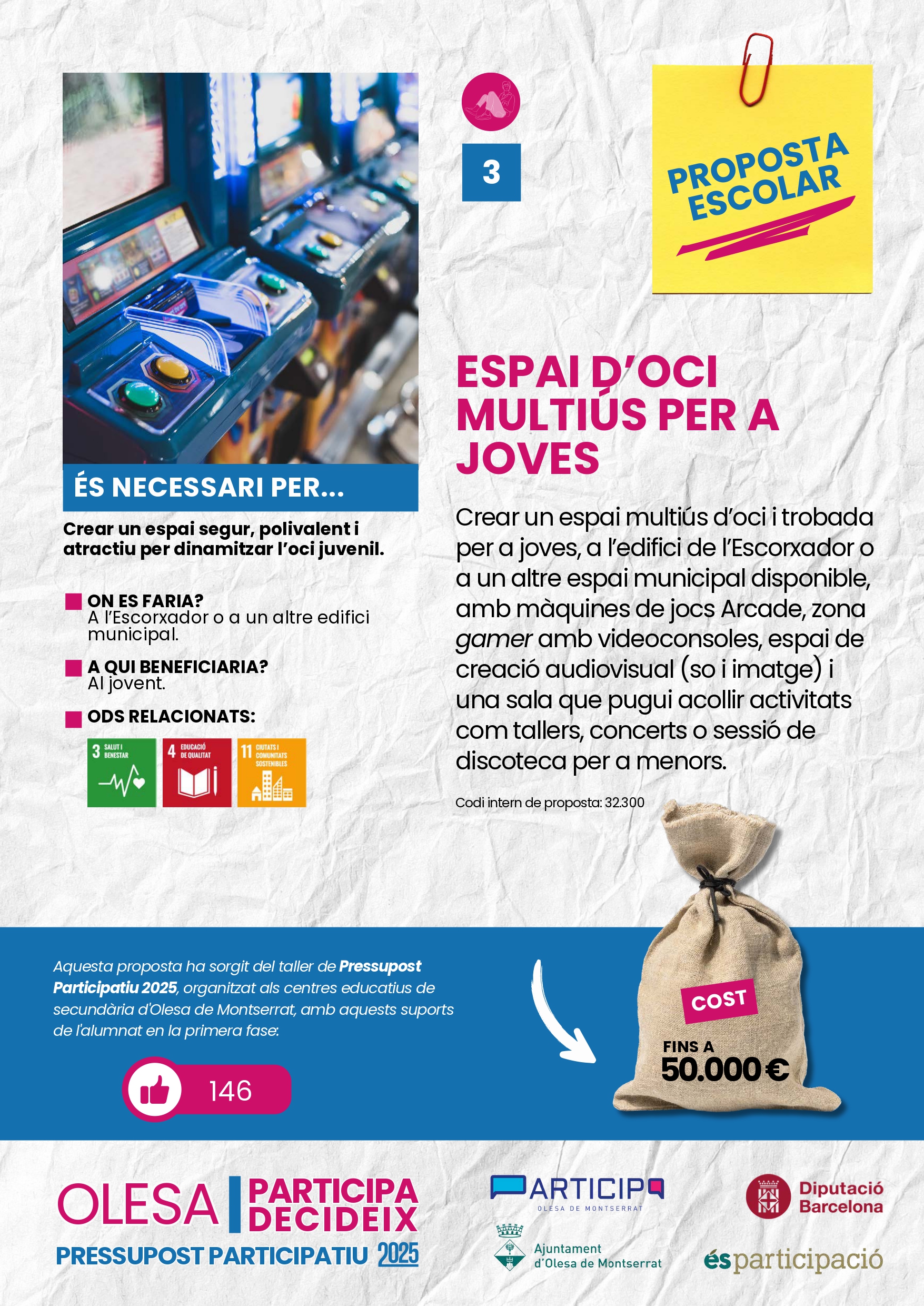 Projecte guanyador Línia Escolar Pressupost Participatiu 2025