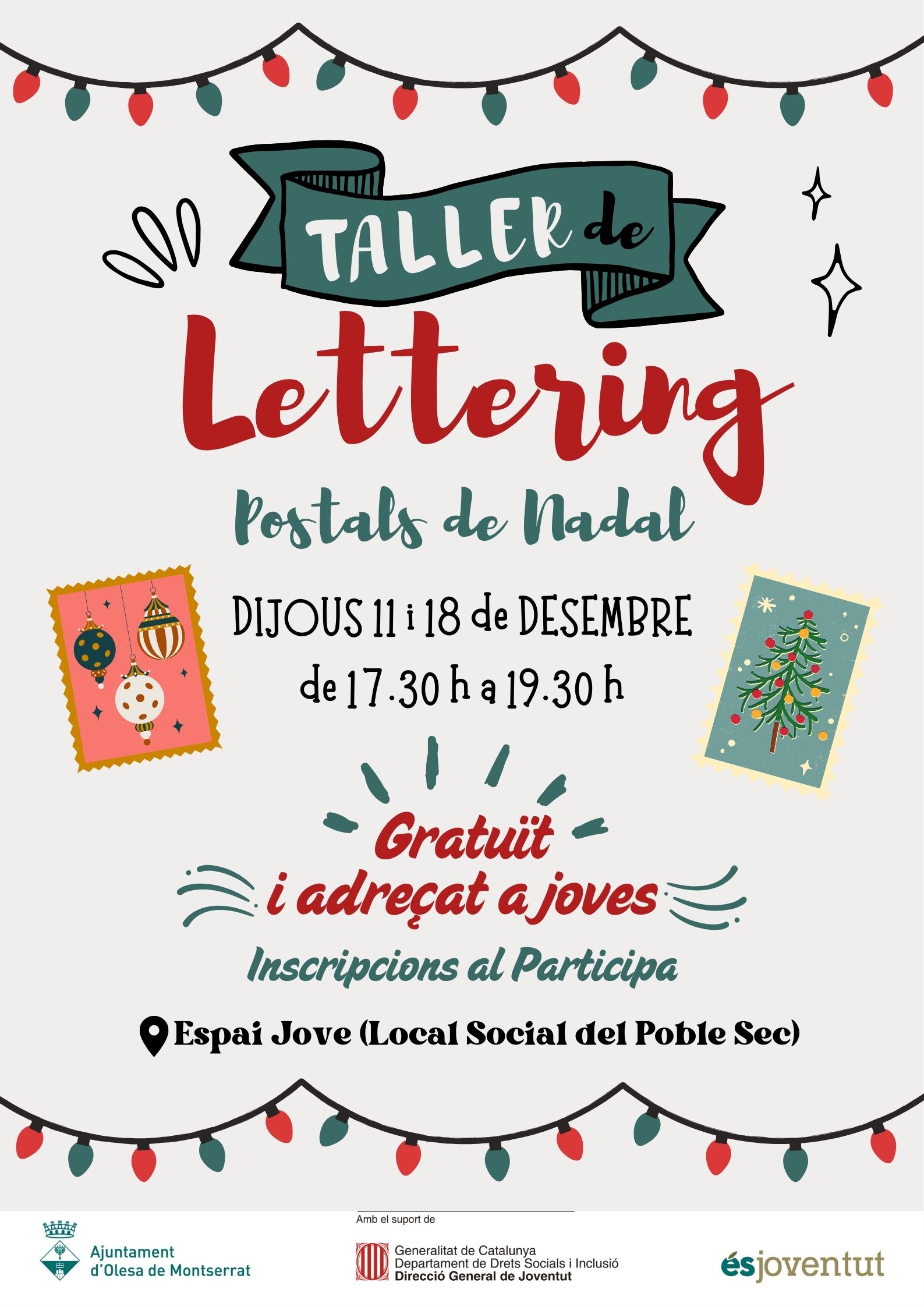 Cartell taller Letterings Postal de Nadal_