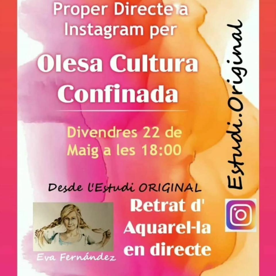 Imatge pels mitjans: Retrat d'aquarel·la en directe per Olesa Cultura Confinada