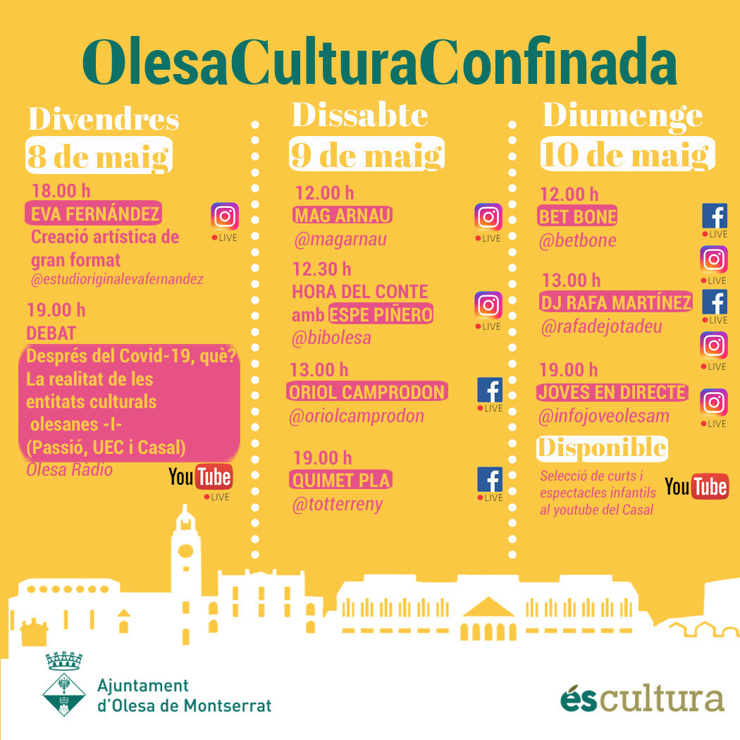 Imatge pels mitjans: Quarta Setmana del Cicle Olesa Cultura Confinada