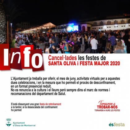 Imatge pels mitjans: Olesa de Montserrat cancel·la la Festa de Santa Oliva i la Festa Major