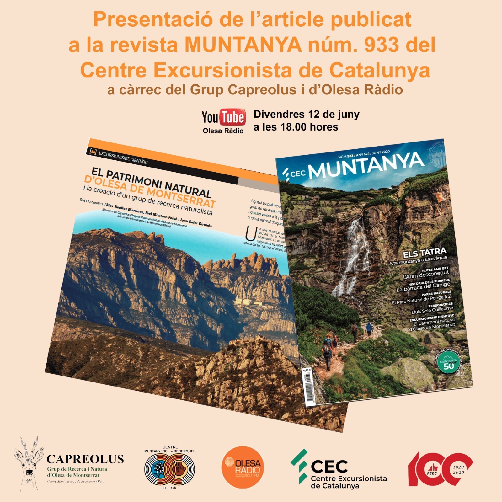 Imatge pels mitjans: Presentació de l'article publicat a la revista "Muntanya"