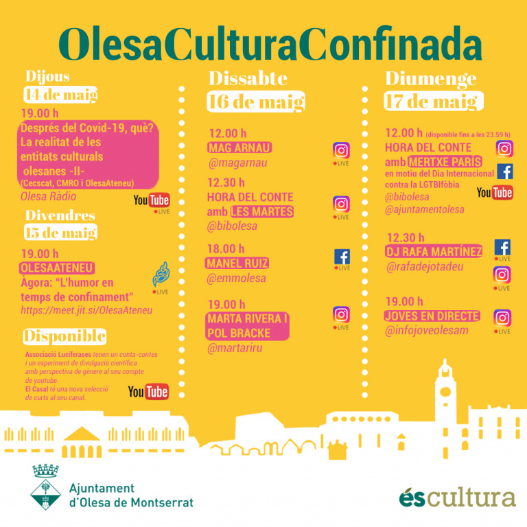 Imatge pels mitjans: Cinquena setmana del Cicle Olesa Cultura Confinada