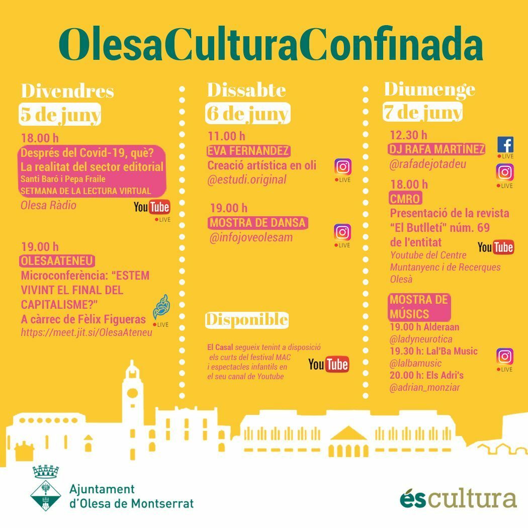 Imatge pels mitjans: Vuitena edició del cicle Olesa Cultura Confinada