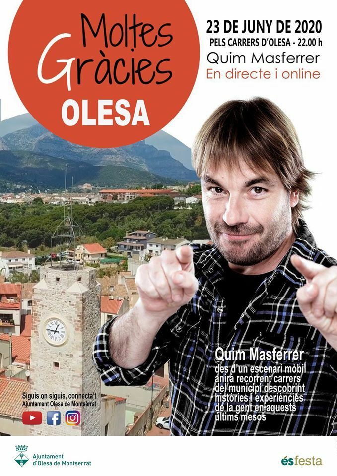 Imatge pels mitjans: "Moltes gràcies!", amb Quim Masferrer, amb Olesa