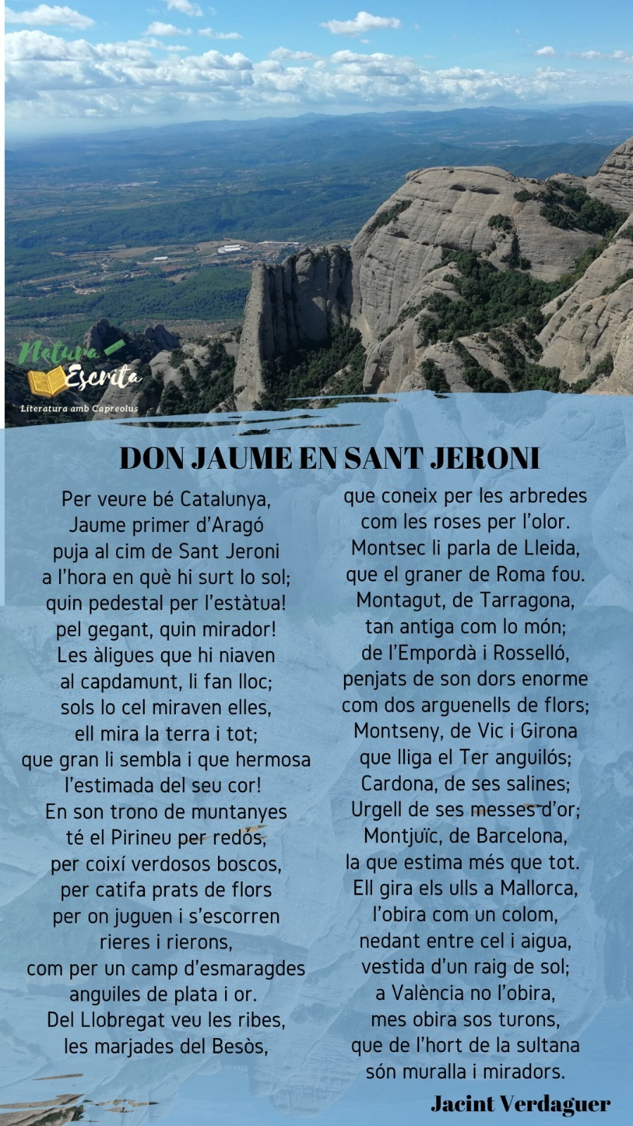 Imatge pels mitjans: Lectura de poemes vinculats al patrimoni natural