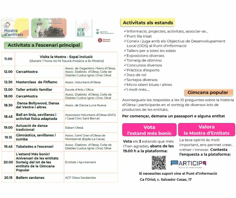 Als estands, als escenaris,  pel parc