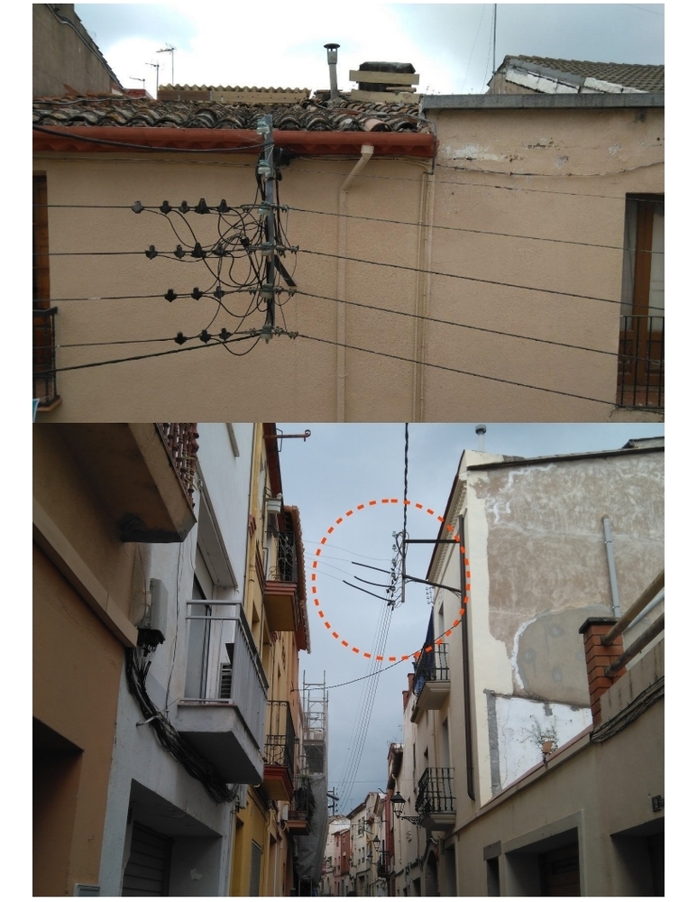 Imatge pels mitjans: Supressió de la línia elèctrica aèria al carrer Santa Oliva