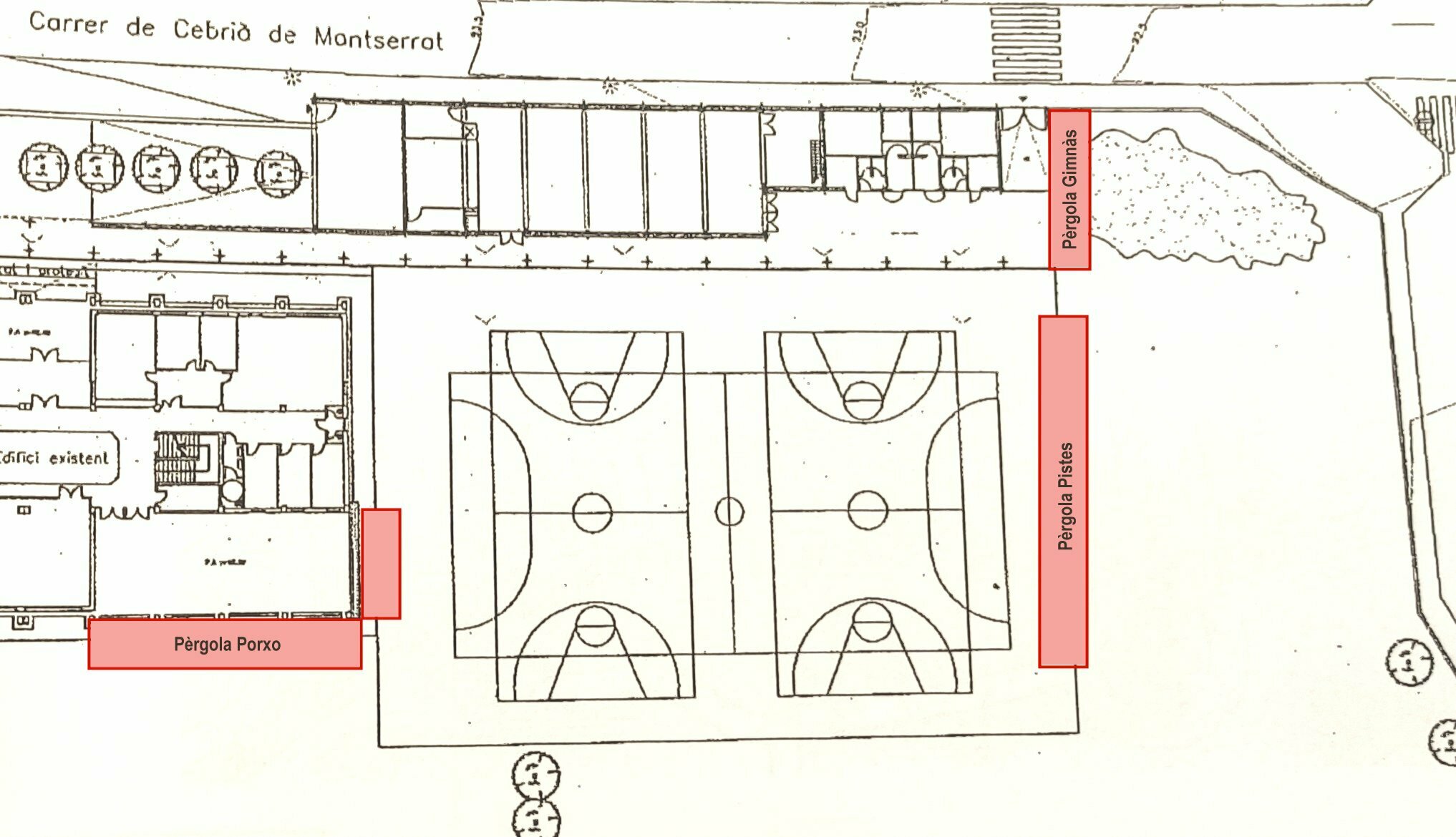 Imatge pels mitjans: Creació d’espais d’ombra amb instal·lació de pèrgoles al pati de l’escola Josep Ferrà i Esteva
