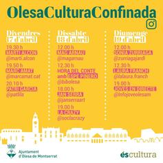 Cartell Olesa Cultura Confinada